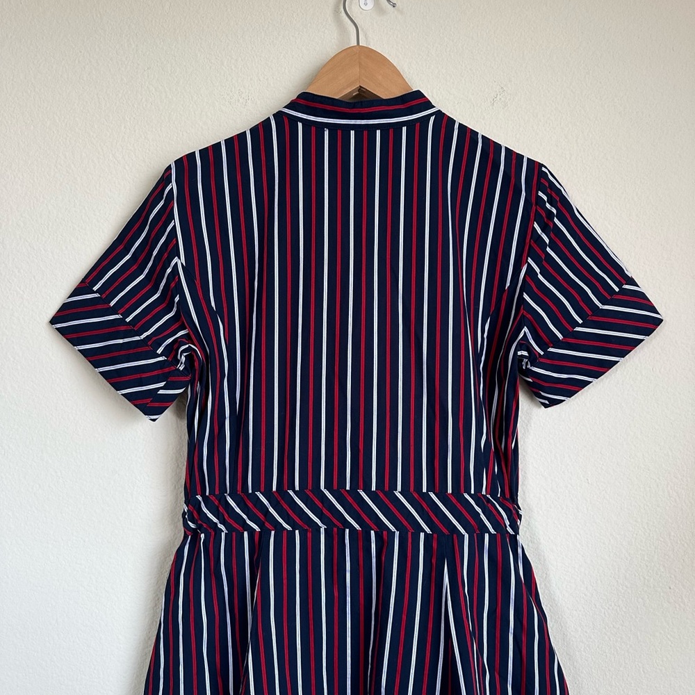 Brooks Brothers Navy and Red Stripe Fit and Flare Dress - Picture 13 of 15